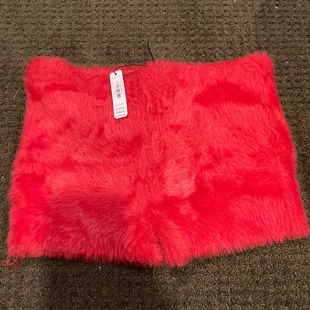 Victoria’s Secret red fur stretch shorts